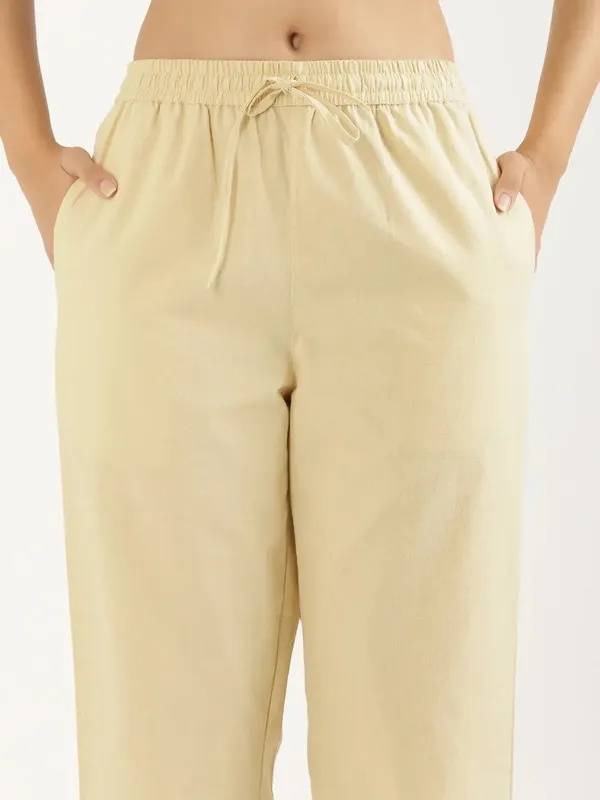 Women-Black_&_Cream-Cotton-Straight-Pant