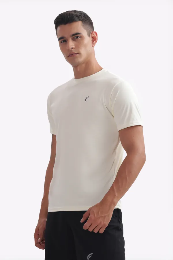 Cream_Round_Neck_Short_Sleeve_Sports_T-Shirt_for_Men