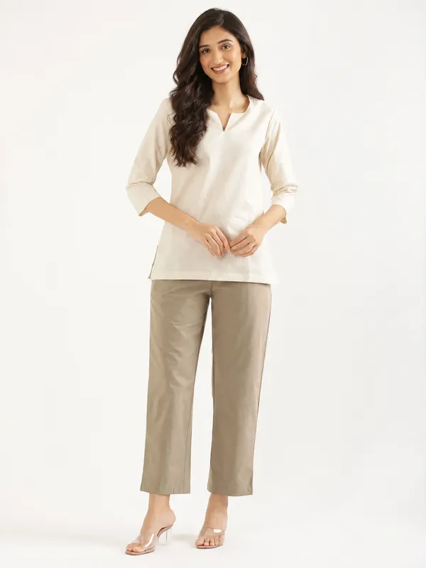 Women-Beige-Cotton-Straight-Pant