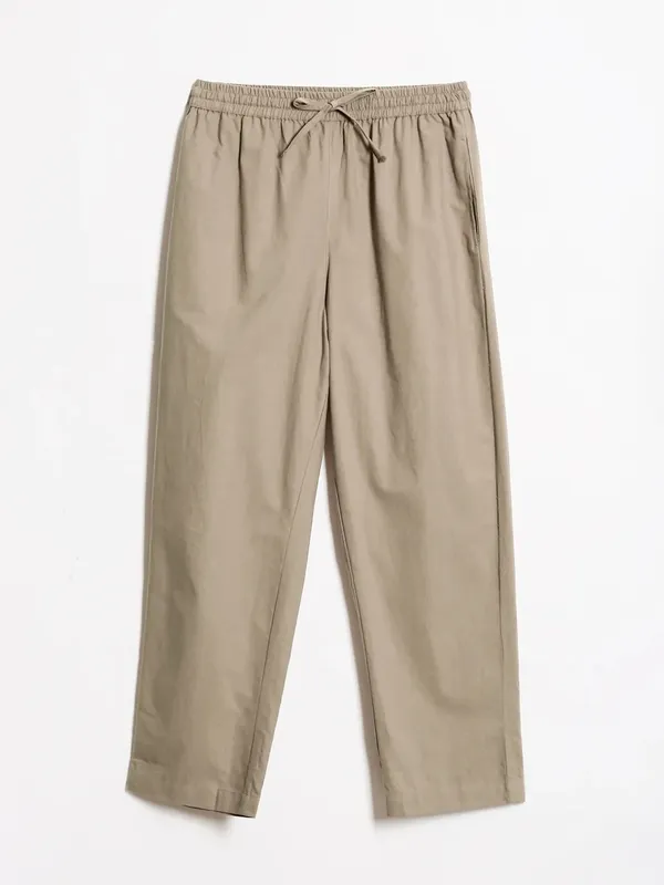 Women-Beige-Cotton-Straight-Pant