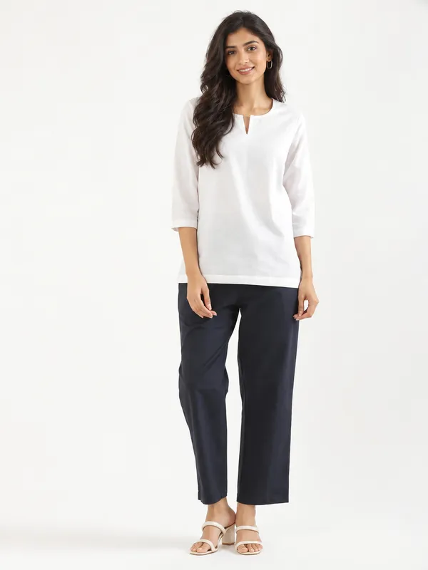 Women-Navy-Blue_&_Wine-Cotton-Straight-Pant