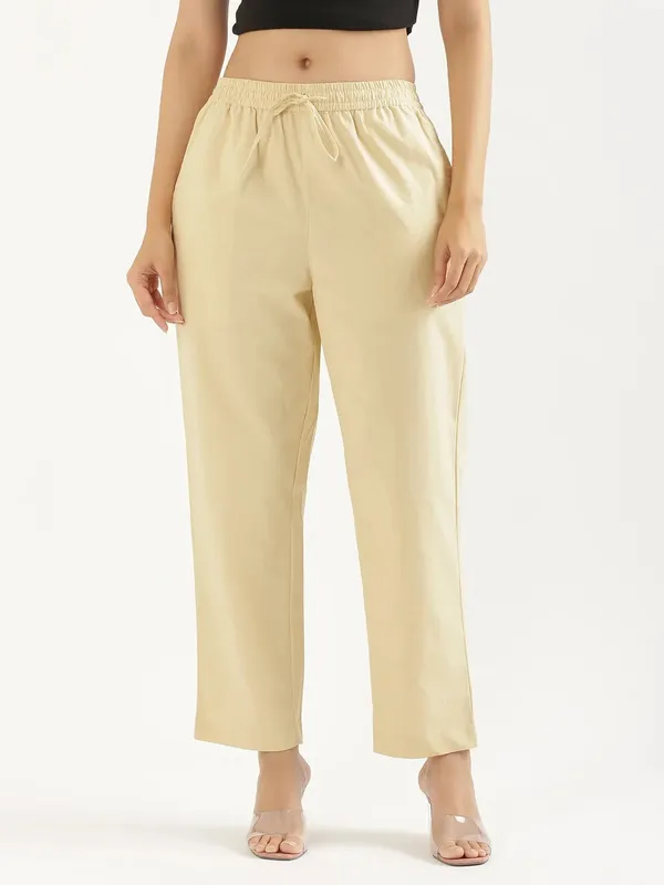 Women-Black_&_Cream-Cotton-Straight-Pant