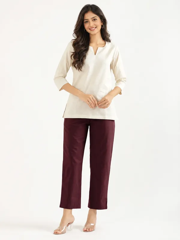 Women-Wine-Cotton-Straight-Pant