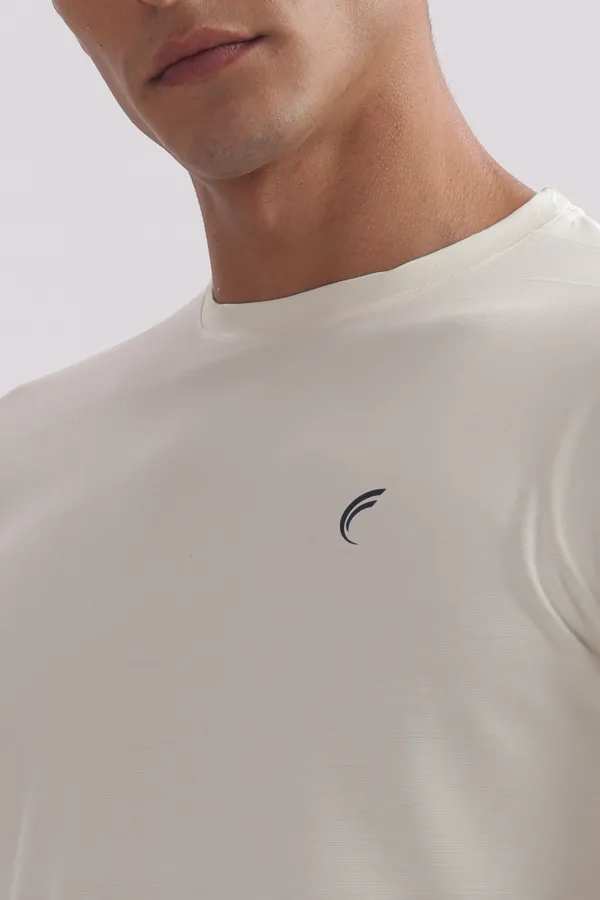 Cream_Round_Neck_Short_Sleeve_Sports_T-Shirt_for_Men