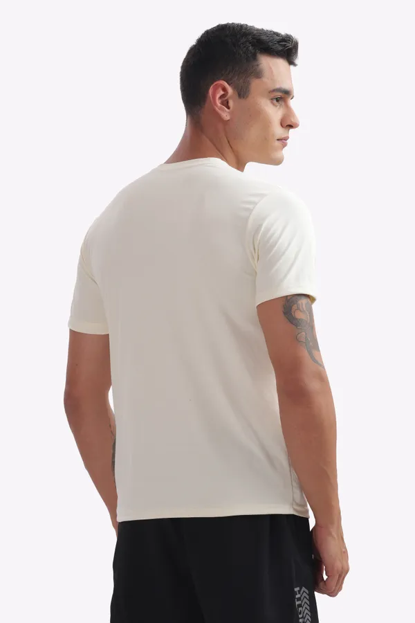 Cream_Round_Neck_Short_Sleeve_Sports_T-Shirt_for_Men