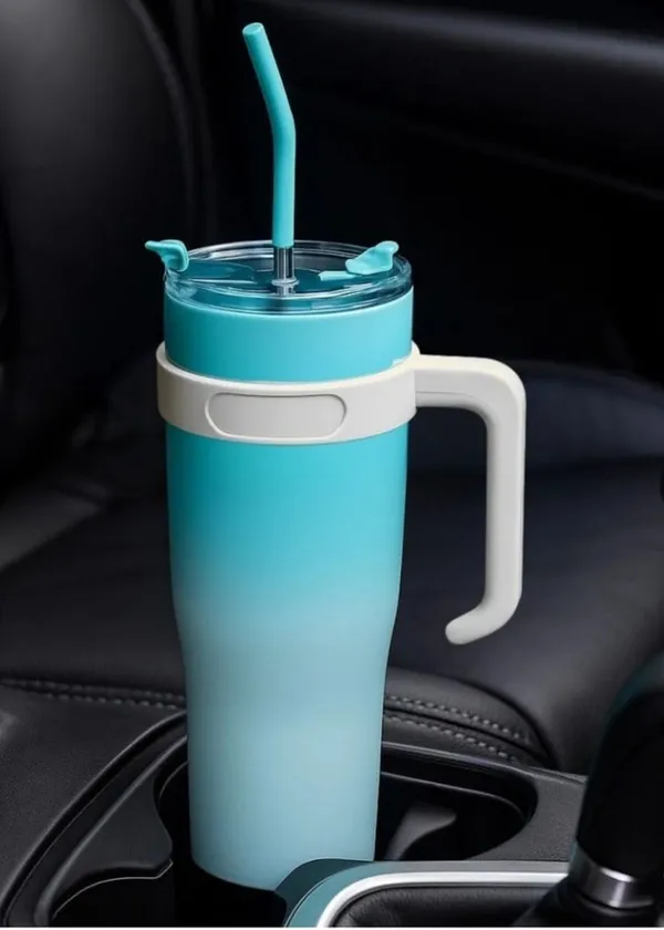 Turquoise_Ombre_Insulated_Steel_Tumbler_With_Handle_And_Straw_For_Gym,_Office,_Outdoors,_Travelling