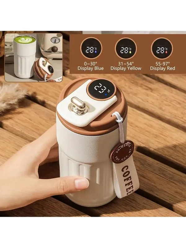Beige_And_Brown_Steel_Temperature_Display_Insulated_Coffee_Mug_With_Strap_For_Home,_Office,_Travel
