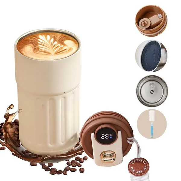 Beige_And_Brown_Steel_Temperature_Display_Insulated_Coffee_Mug_With_Strap_For_Home,_Office,_Travel