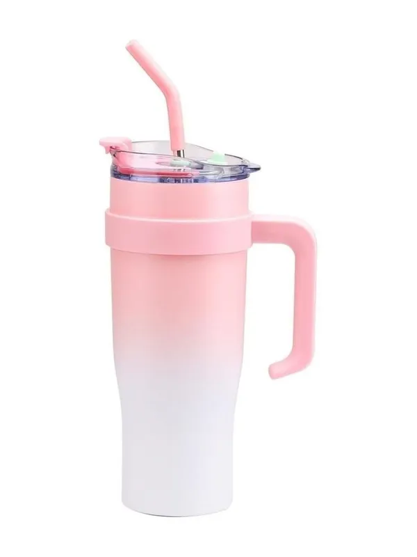 Pink_Ombre_Insulated_Tumbler_With_Handle_And_Straw_For_Office,_Car,_Yoga_Studio,_Outdoor_Use