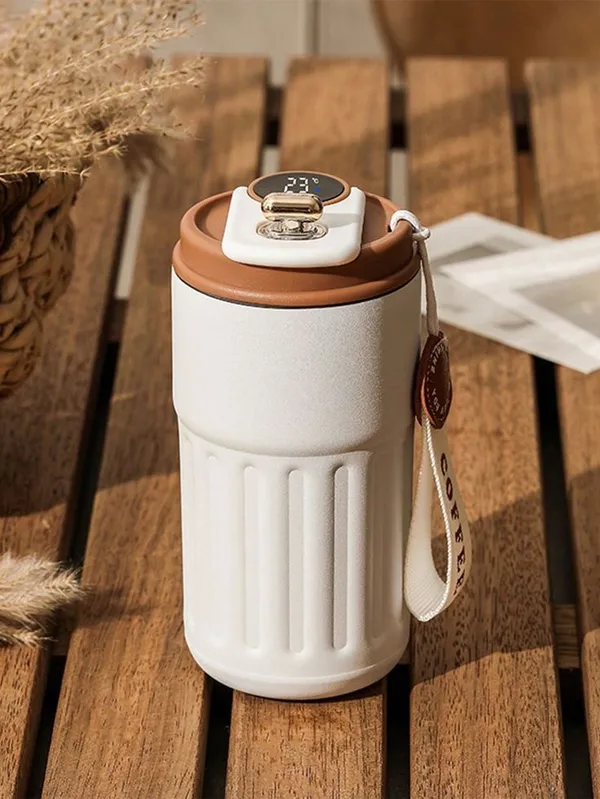 Beige_And_Brown_Steel_Temperature_Display_Insulated_Coffee_Mug_With_Strap_For_Home,_Office,_Travel