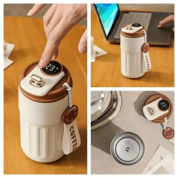 Beige_And_Brown_Steel_Temperature_Display_Insulated_Coffee_Mug_With_Strap_For_Home,_Office,_Travel