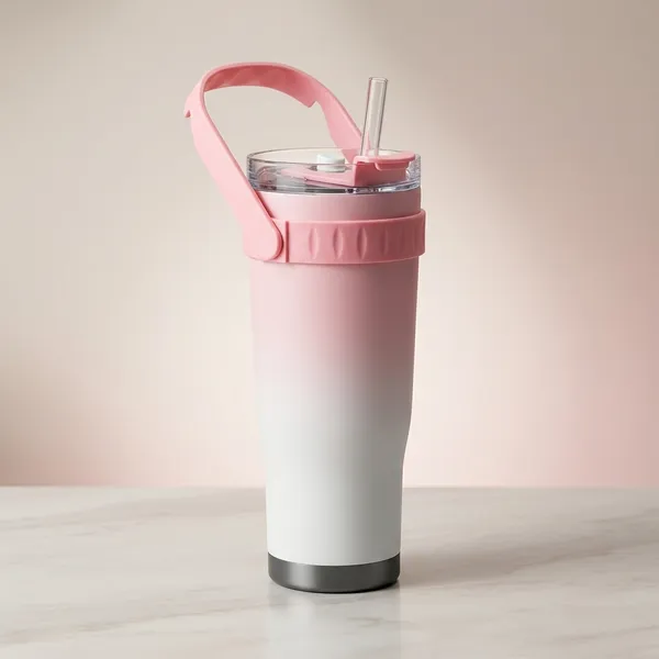 Pink_Ombre_Insulated_Tumbler_With_Straw_And_Carry_Handle_For_Gym,_Office,_Travel,_Daily_Hydration