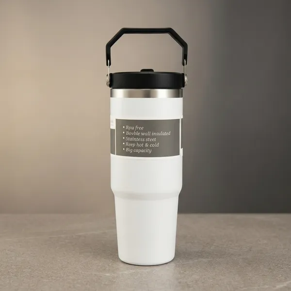 White_Stainless_Steel_Vacuum_Insulated_Tumbler_With_Handle_For_Commutes,_Office,_Travel,_Outdoor_Activities