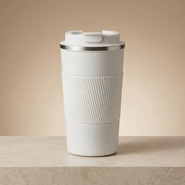 White_Stainless_Steel_Textured_Grip_Coffee_Travel_Mug_For_Daily_Commutes,_Office,_Travel