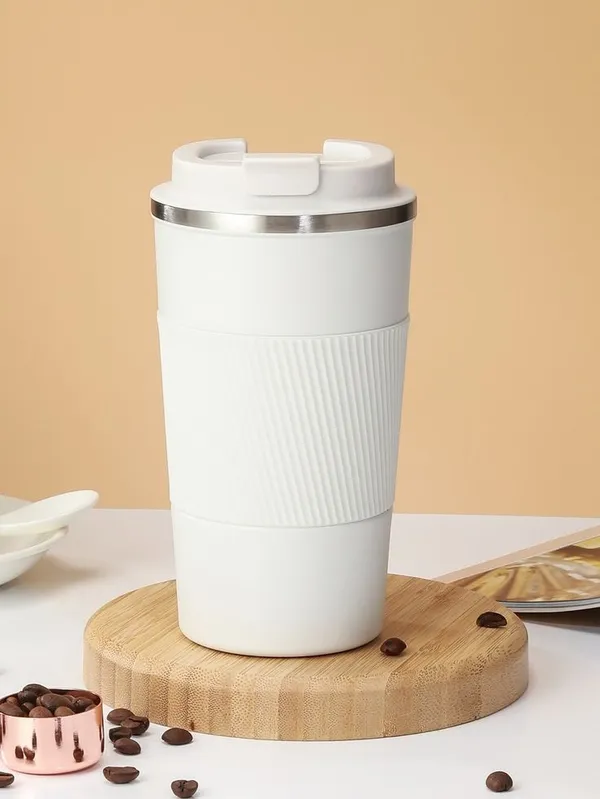 White_Stainless_Steel_Insulated_Tumbler_With_Handle_And_Stainless_Steel_Textured_Grip_Coffee_Travel_MugFor_Gym,_Office,_Travel,_Outdoor_Activities