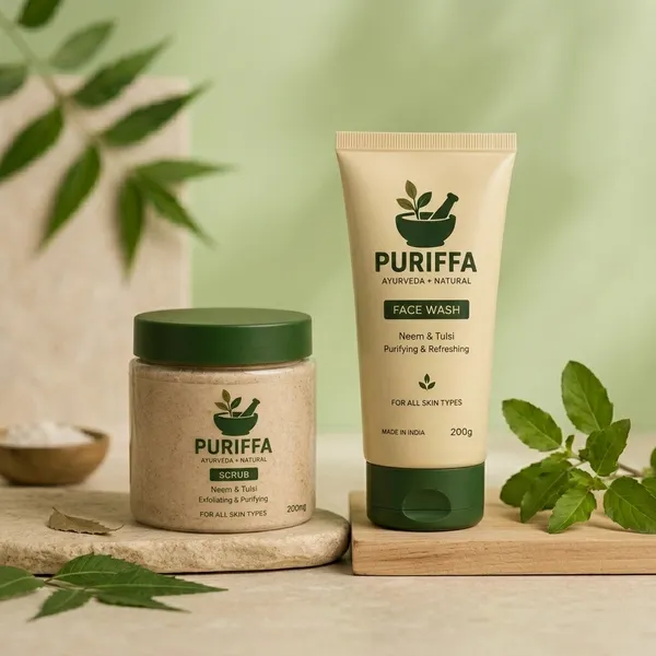 Puriffa_Neem_And_Tulsi_Exfoliating_And_Purifying_Face_Scrub_And_Puriffa_Neem_And_Tulsi_Purifying_Face_Wash_200_Ml_Combo_Pack_Of_2
