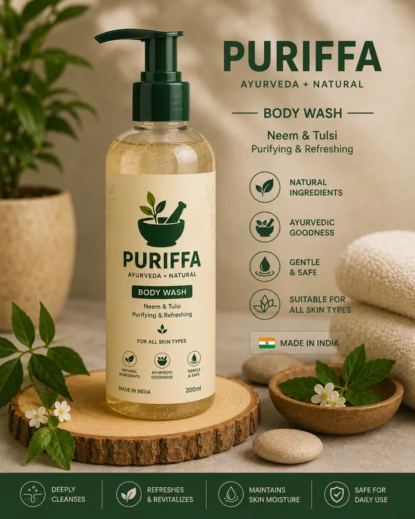 Puriffa_Neem_And_Tulsi_Ayurvedic_Body_Wash_And_Puriffa_Neem_And_Tulsi_Nourishing_Hydrating_Body_Lotion_300_Ml_Combo_Pack_Of_2