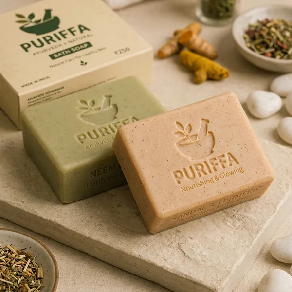Puriffa_Ayurveda_Neem_Tulsi_Sandal_Turmeric_Bath_Soap_Set