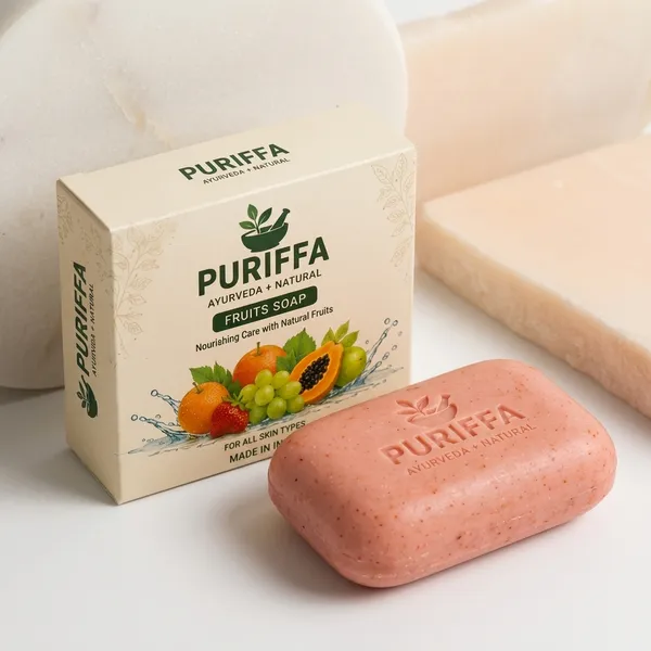 Puriffa_Ayurveda_Orange_Papaya_Strawberry_Fruit_Soap_Pack_Of_2