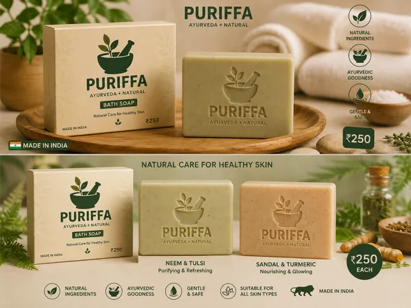Puriffa_Ayurveda_Neem_Tulsi_Sandal_Turmeric_Bath_Soap_Set