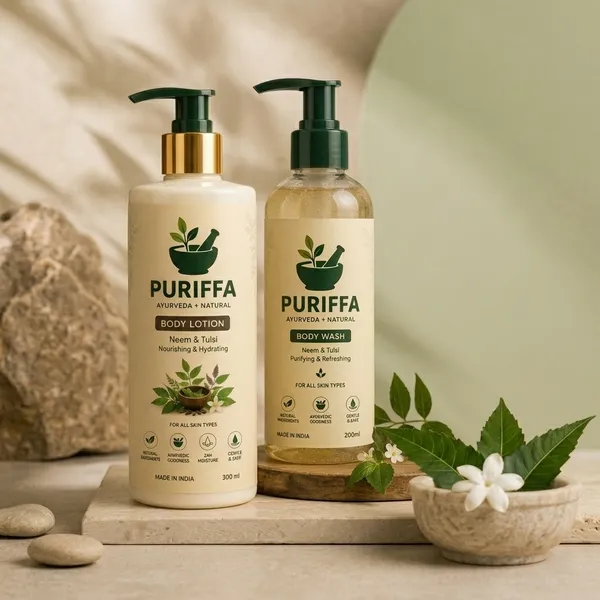 Puriffa_Neem_And_Tulsi_Ayurvedic_Body_Wash_And_Puriffa_Neem_And_Tulsi_Nourishing_Hydrating_Body_Lotion_300_Ml_Combo_Pack_Of_2