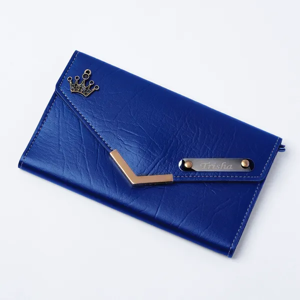 Blue_Personalised_Ladies_Clutch_Purse