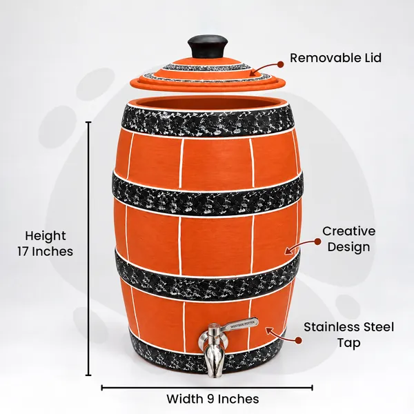 Onyx_Barrel_Clay_Water_Pot_(12_Litres)