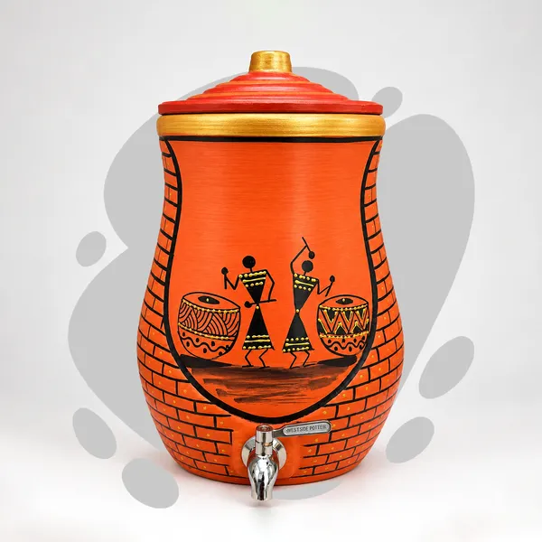 Folk_Rhythm_Clay_Water_Pot_(9_Litres)
