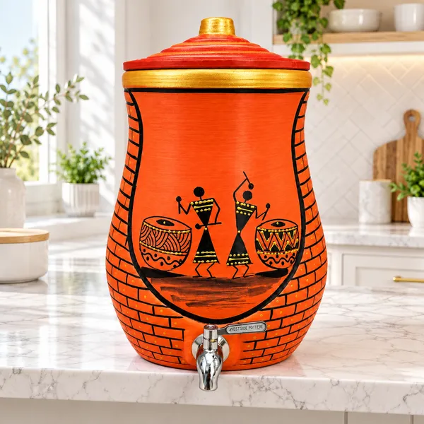 Folk_Rhythm_Clay_Water_Pot_(9_Litres)