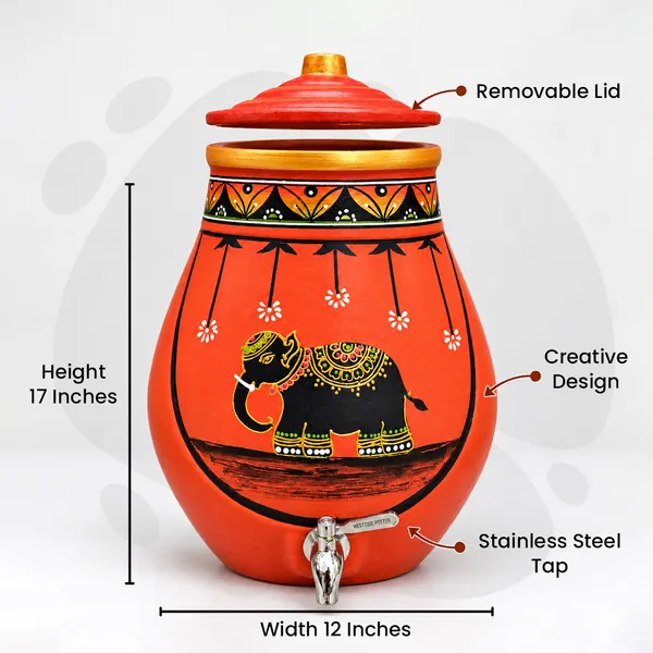 Festive_Tusker_Clay_Water_Pot_(16_Litres)