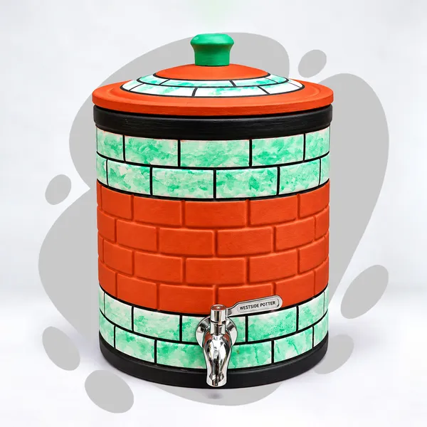 Mint_Mosaic_Clay_Water_Pot_(10_Litres)
