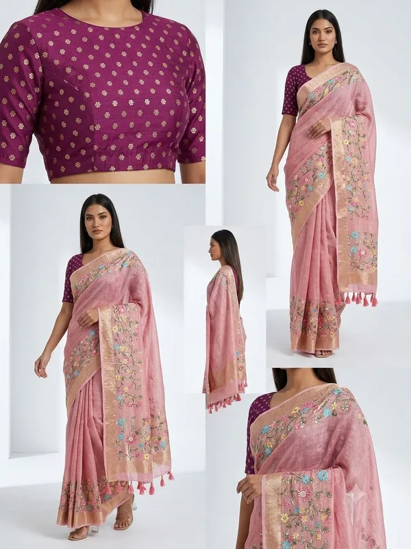 Elegant_Pastel_Pink_Floral_Embroidered_Saree_With_Blouse_Piece