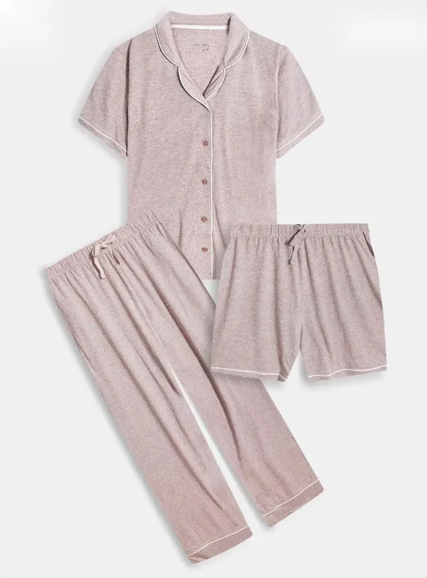 Ladies_Sleepwear_3_Pc_Set_Beige