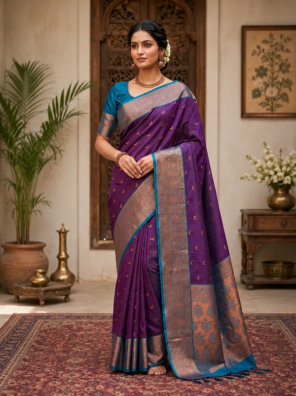 Maharashtrian_royal_elegance_to_your_ethnic_wardrobe_with_this_beautiful_Paithani_Style_Saree_Collection_With_Blouse_Piece