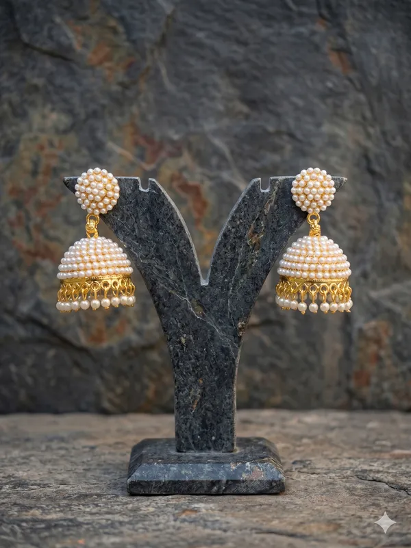 Pearl_Beaded_Gold_Finish_Traditional_Jhumka_Earrings