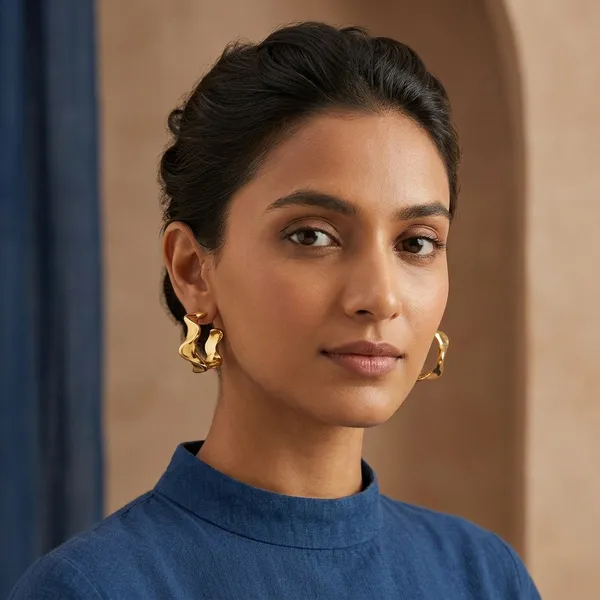 Gold_Tone_Wavy_Hoop_Earrings_With_Transparent_Studs