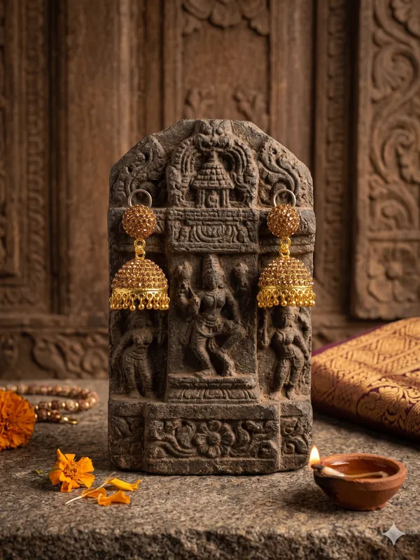 Elegant_Gold_Finish_Crystal_Studded_Jhumka_Earrings