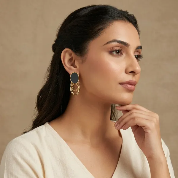 Navy_Blue_Stone_Gold_Interlocking_Hoop_Earrings_For_Women