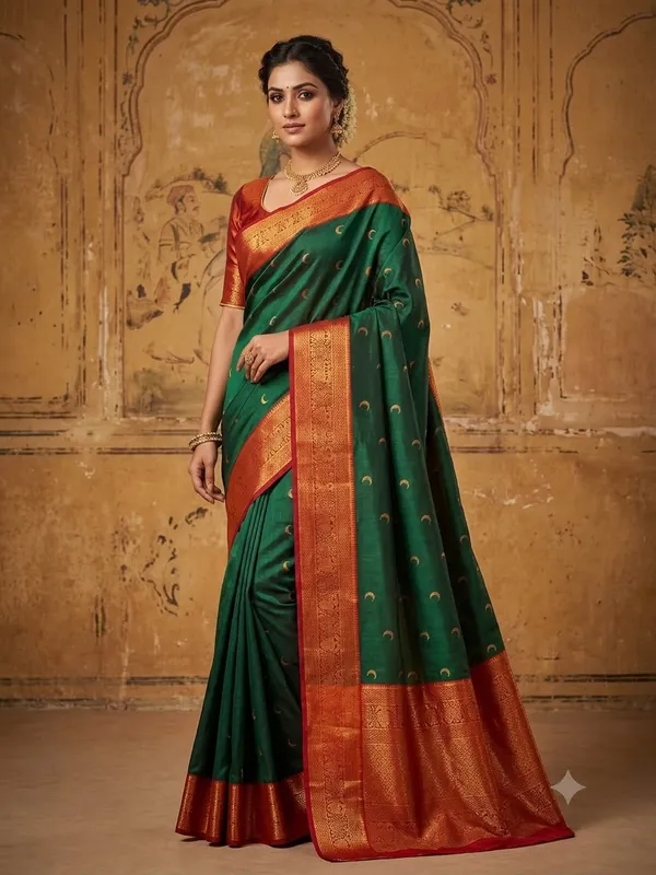 Maharashtrian_royal_elegance_to_your_ethnic_wardrobe_with_this_beautiful_Paithani_Style_Saree_Collection_With_Blouse_Piece