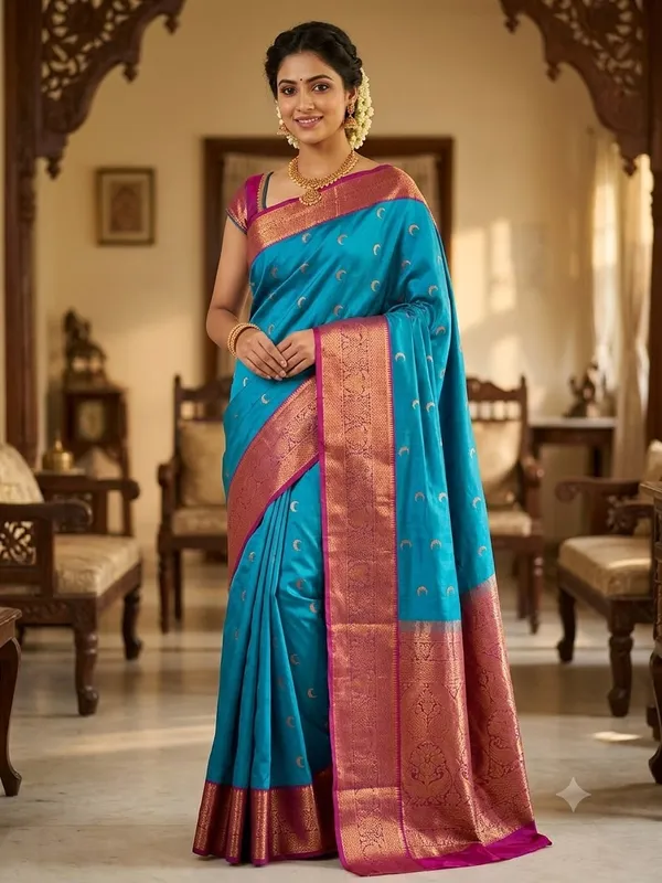 Maharashtrian_royal_elegance_to_your_ethnic_wardrobe_with_this_beautiful_Paithani_Style_Saree_Collection_With_Blouse_Piece