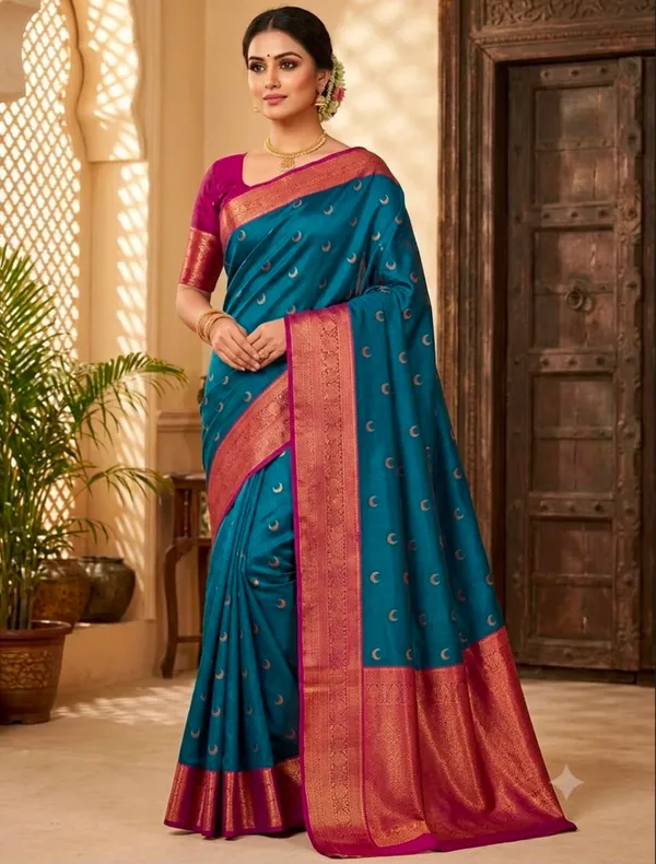 Maharashtrian_royal_elegance_to_your_ethnic_wardrobe_with_this_beautiful_Paithani_Style_Saree_Collection_With_Blouse_Piece