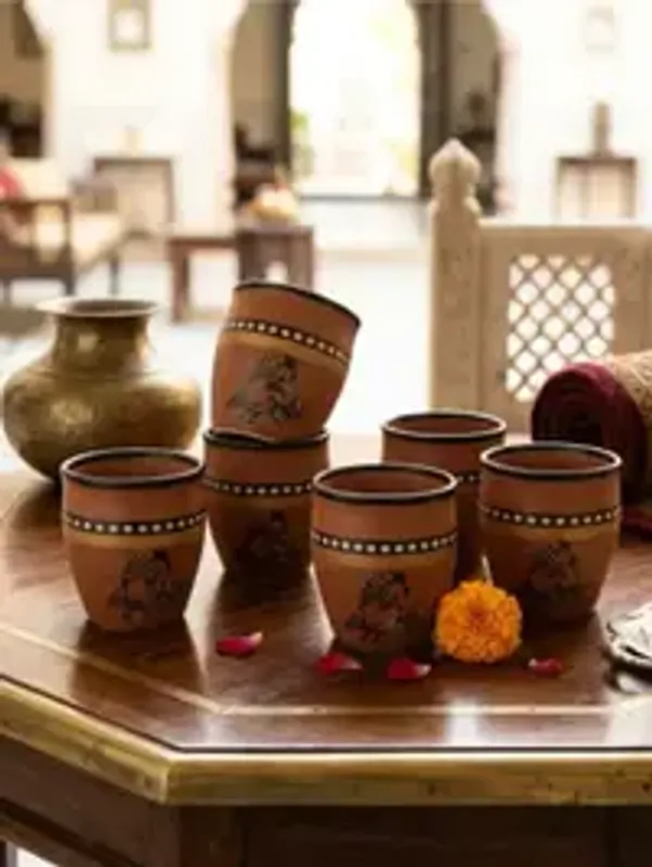 Tribal_Art_Ceramic_Kulhad_Cup_Set_Set_Of_6_Pcs