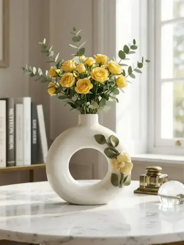 Floral_Bloom_Ring_Ceramic_Vase_6_Inches