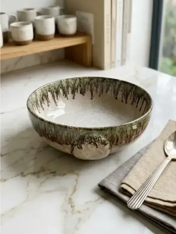 Handcrafted_Rustic_Drip_Glaze_Ceramic_Serving_Bowl_With_Sculpted_Detail_7_5_Inch