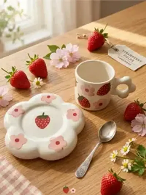 Berry_Blossom_Handcrafted_Coffee_Mug_Saucer_Set
