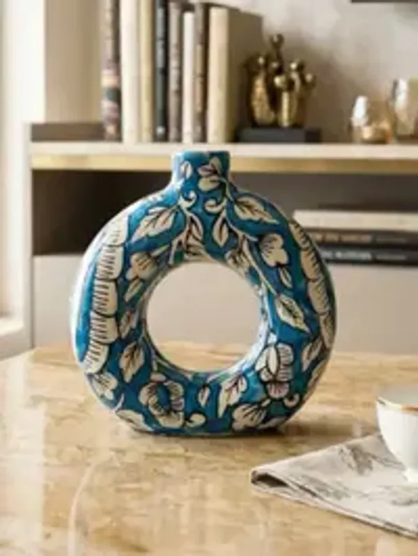 Azure_Bloom_Handcrafted_Ring_Ceramic_Flower_Vase_7_Inches
