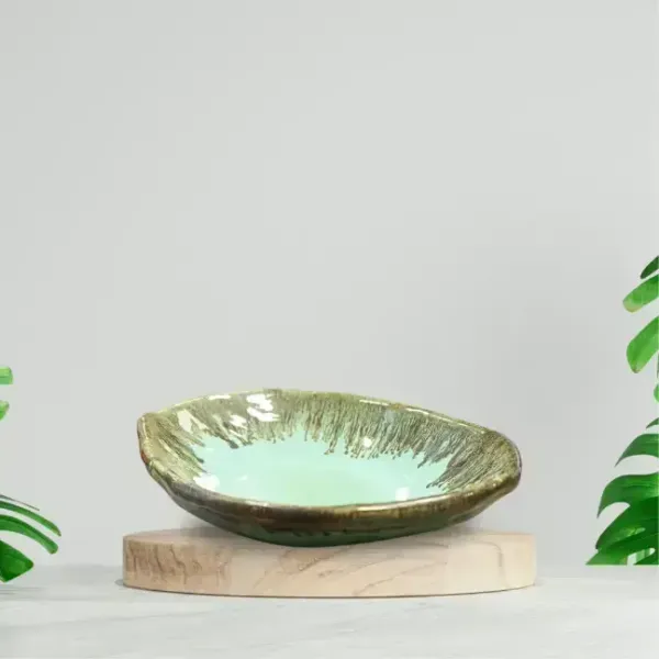 Oval_Semi_Engraved_Dessert_Green_Oceanic_Whisper_8_5_X_6_Inches