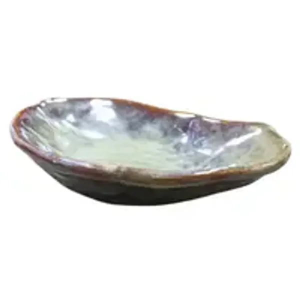 Oval_Semi_Engraved_Dessert_Green_Shallow_Bowl_8_5_X_6_Inches