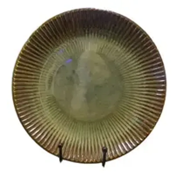 Fluted_Round_Border_Handcrafted_Plate_Dessert_Green_10_5