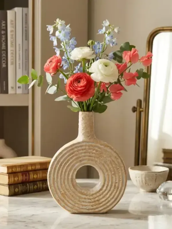 Sandstone_Ripple_Ring_Ceramic_Vase_8_Inches